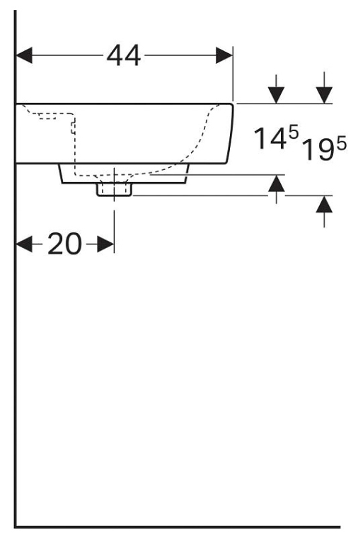 Раковина накладная Geberit Renova Nr. 1 Plan 55x44 225155000