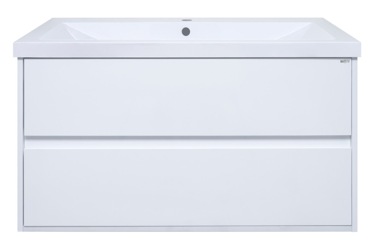 Тумба под раковину Misty Алиса-100 Э-Али01100-011П2Я с двумя ящиками, подвесная