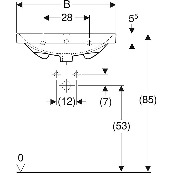 Раковина встраиваемая Geberit Acanto 60x48 500.620.01.2