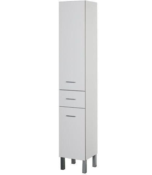 Шкаф-пенал для ванной Aquanet Верона 35 L белый (с бельевой корзиной) 00187316