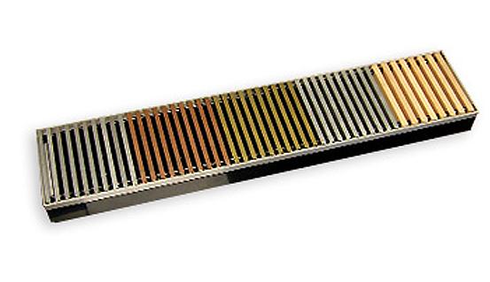 Декоративная решетка для конвекторов встраиваемых в пол 300х1000 Дуб лакированный с шагом 10 мм (Т-046054)