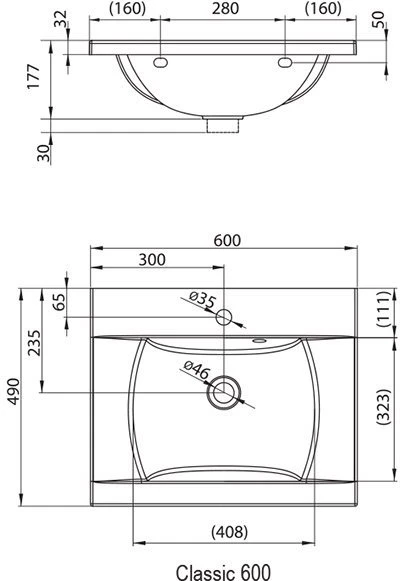 Умывальник Ravak Classic 60x49 XJD01160000