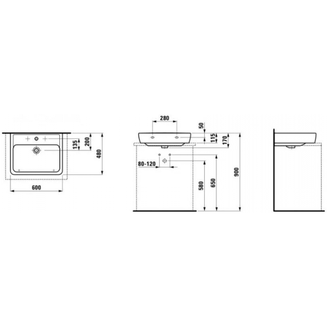 Раковина Laufen Pro 60x48 8.1795.2.000.104.1
