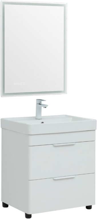 Тумба под раковину Aquanet Ирис new 60 белый глянец (2 ящика) 00310152