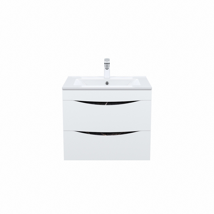 Тумба с раковиной IDDIS Cloud CLO60B0i95K подвесная 60 см белая/черный мрамор