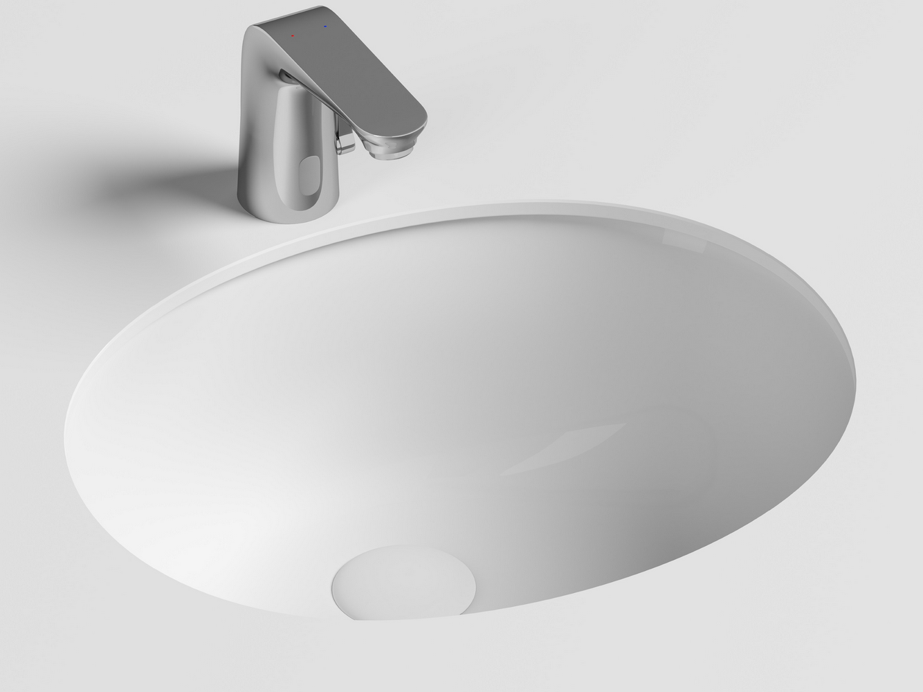 Встраиваемые раковины CERAMICANOVA CN6042 Умывальник овальный встраиваемый под столешницу Element 510*420*195мм, с крепежом и шаблоном