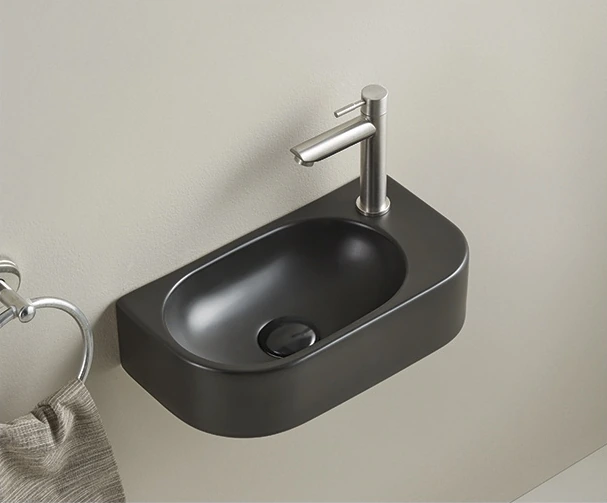 Раковина Gid Bm9274L 62204L подвесная черная матовая 40x21.5x12