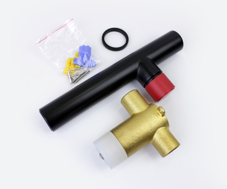 Смеситель настенный AVANGARDE черный, красный (2021RH)