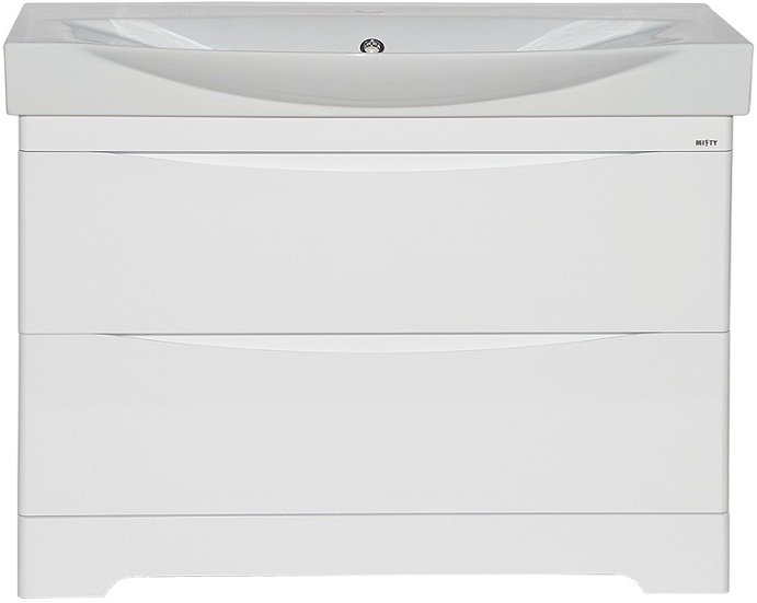 Тумба под раковину напольная с 2 ящиками Misty Элвис 105 П-Элв01105-0112Я белая эмаль