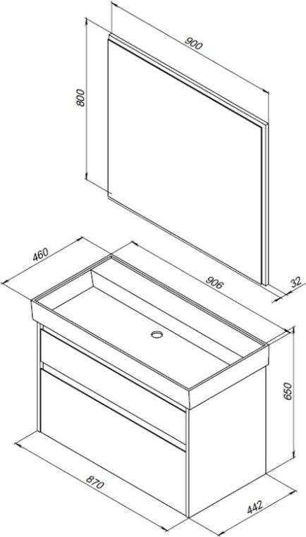 Мебель для ванной Aquanet Nova 90 белый (2 ящика) 00243256