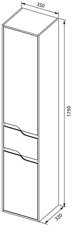 Шкаф-пенал для ванной Aquanet Модена 35 L белый глянец 00218461