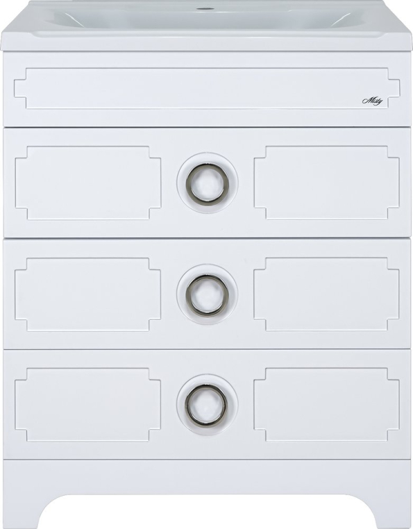 Тумба с раковиной Misty Лейла 60 белая (Пр-Лей01060-013Я+Р-Евв14060-Д)