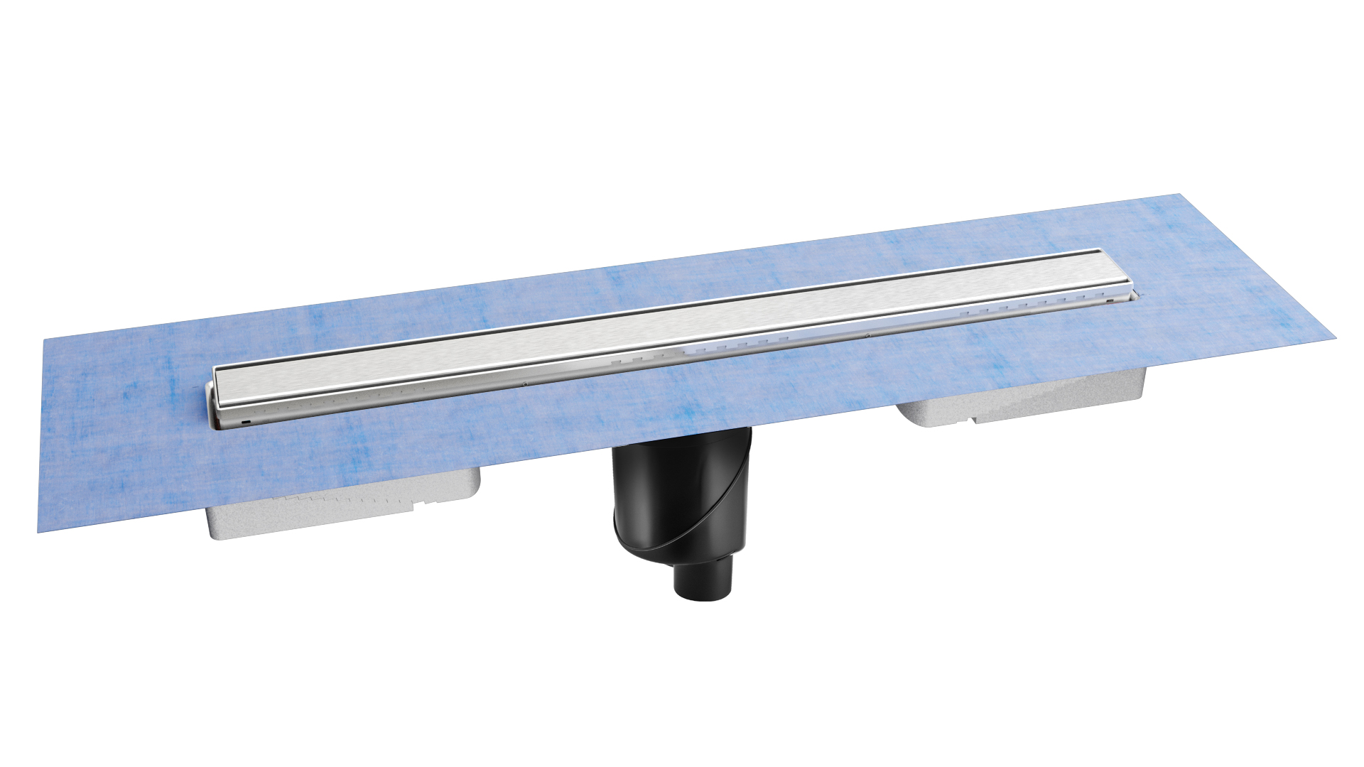 Желоб BERGES водосток В1 Keramik 900, матовый хром, S-сифон D50/105 H50 вертикальный