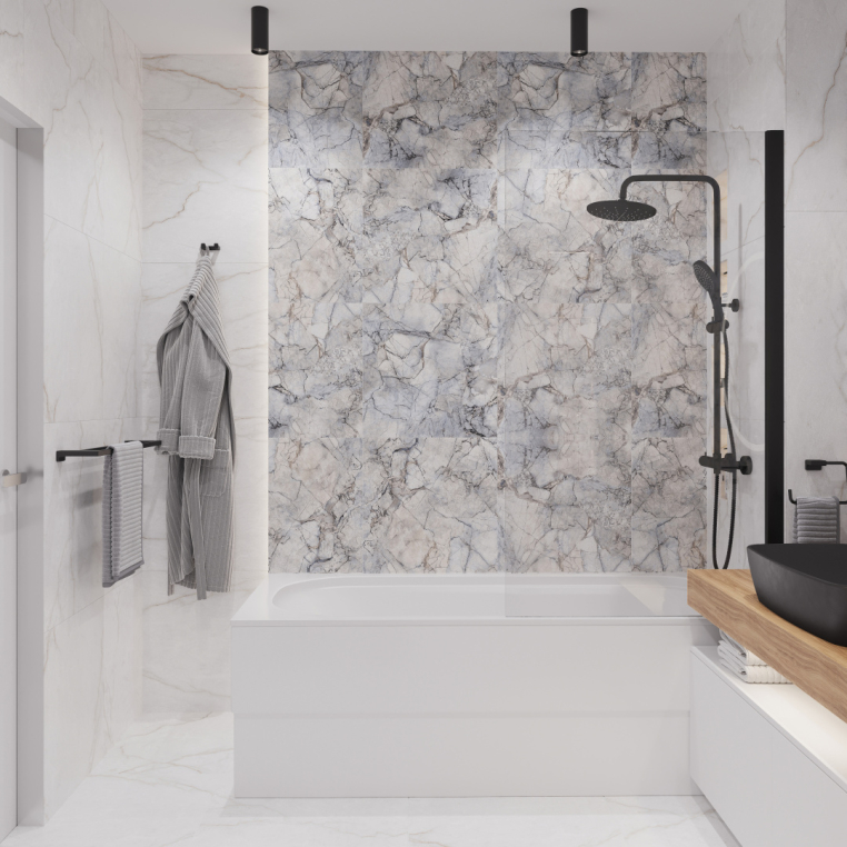 Мебель для ванной Stworki Ольборг 120 столешница дуб французский, без отверстий, 2 тумбы 60, с раковиной Vitra Shift черной