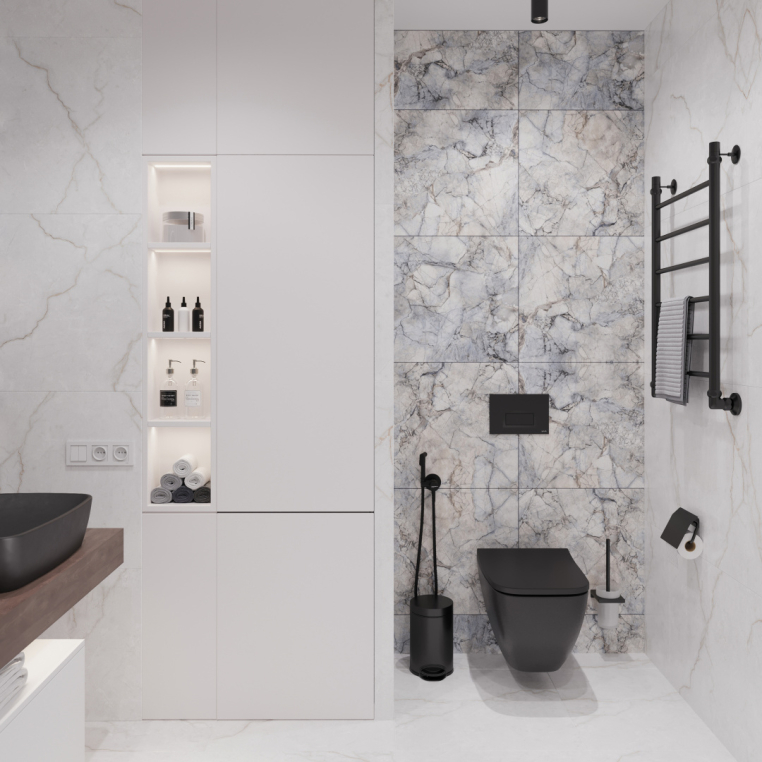 Мебель для ванной Stworki Ольборг 80 столешница дуб карпентер, без отверстий, с тумбой 50, с раковиной Vitra Shift черной