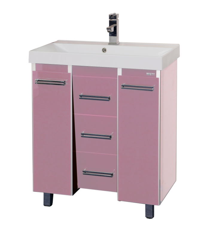 Тумба под раковину Misty Джулия Qvatro 90 с 3-мя ящиками розовая