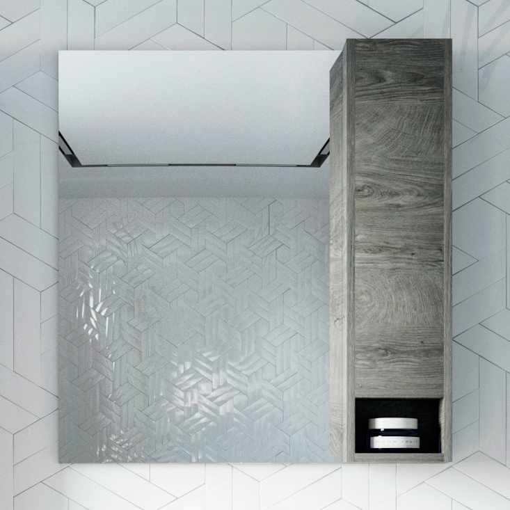 Зеркало Stworki Карлстад 75 R, дуб рошелье (00249983)