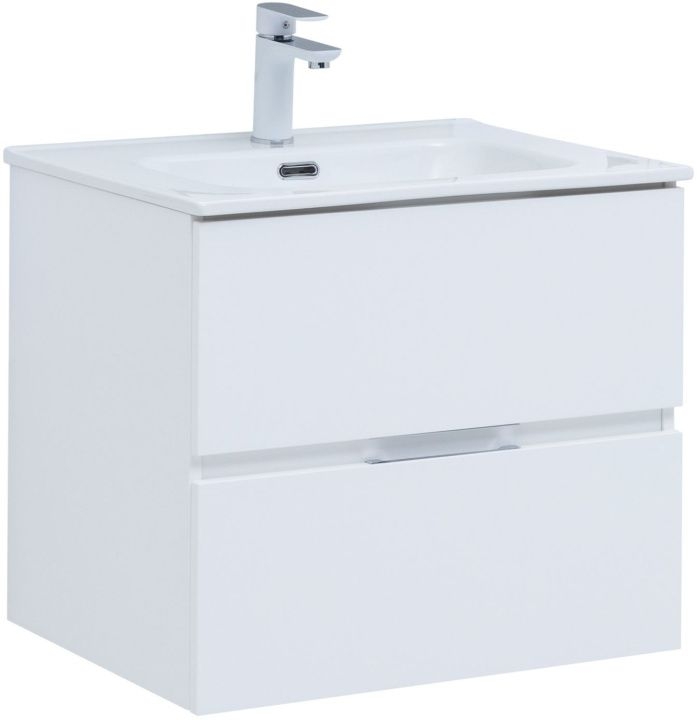 Тумба под раковину Aquanet Алвита New 60 2 ящика, белый матовый 00277510