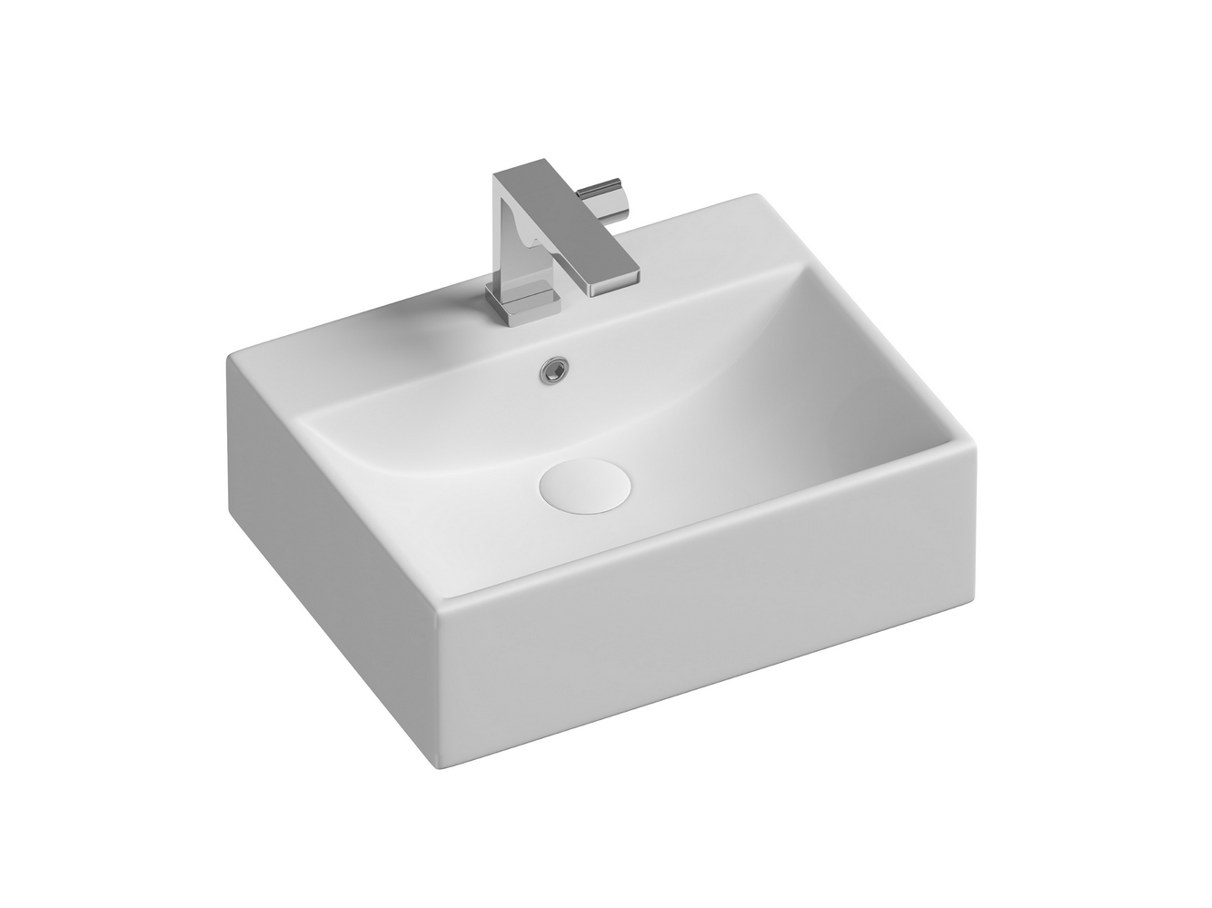 Умывальник чаша накладная прямоугольная Element 500x410x160мм
