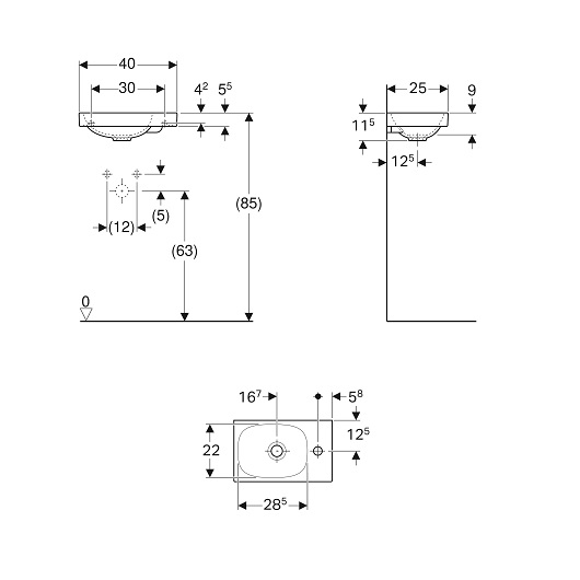 Раковина Geberit Acanto 40x25 500.635.01.2