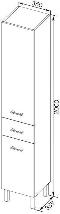 Шкаф-пенал для ванной Aquanet Верона 35 L белый 00187487