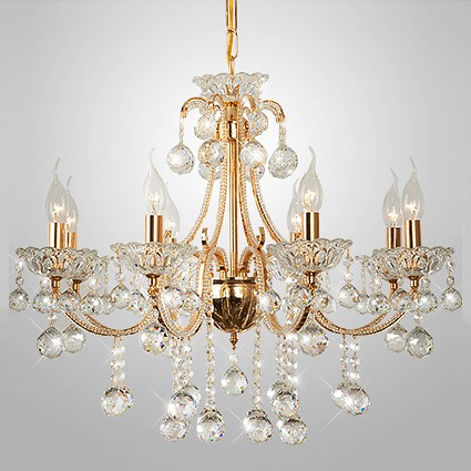 Подвесная люстра Eurosvet Ariella 10044/8 золото/прозрачный хрусталь Strotskis