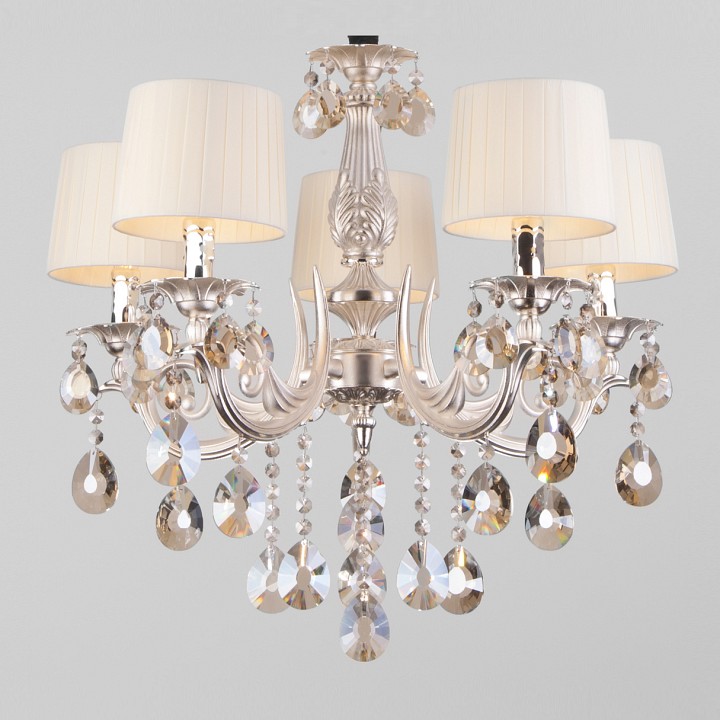 Подвесная люстра Eurosvet Argenta 10098/5 серебро/тонированный хрусталь Strotskis