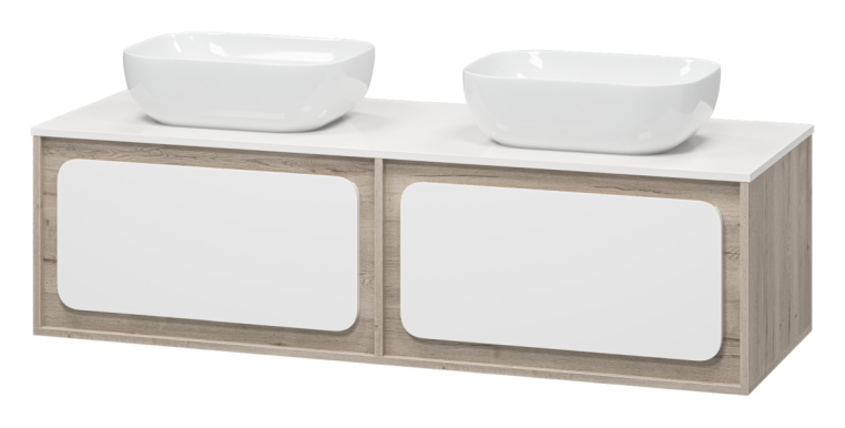 Тумба под раковину Misty Дубль 150 подвесная