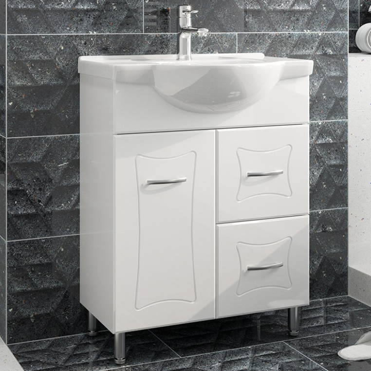 Тумба с раковиной Misty Классик 65 (Э-Кла01065-011Я+S-UM-NAT65/1-w)