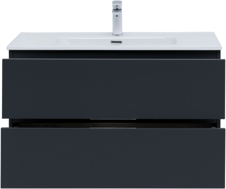 Тумба под раковину Aquanet Алвита New 90 2 ящика, антрацит 00303919