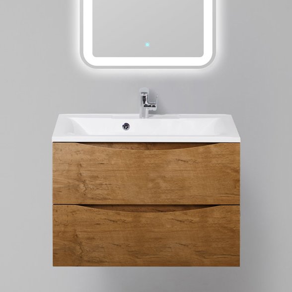 Тумба с раковиной BelBagno Marino 80 rovere nature (MARINO-800-2C-SO-RN-P+BB800/450-LV-MR-PR)