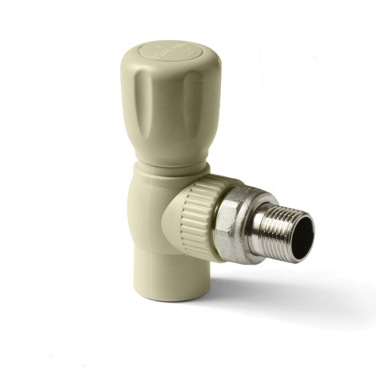 Pro Aqua PP-R Шаровой кран для радиатора 20x1/2" угловой серый (PA42108G)