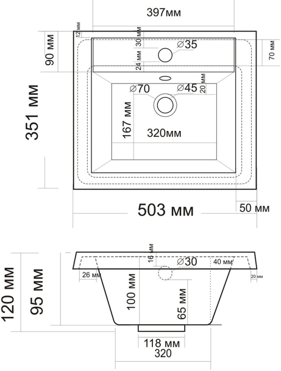 Раковина Misty Алиса 50 (4627173210294)