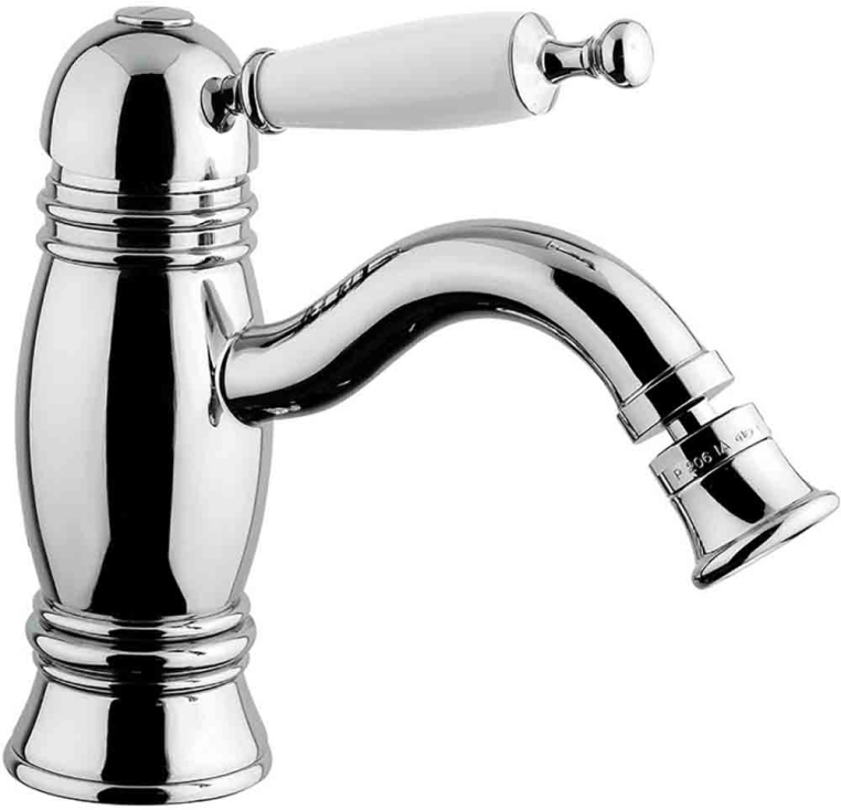 Смеситель для биде Migliore Oxford 19122 с белой ручкой сверху хром