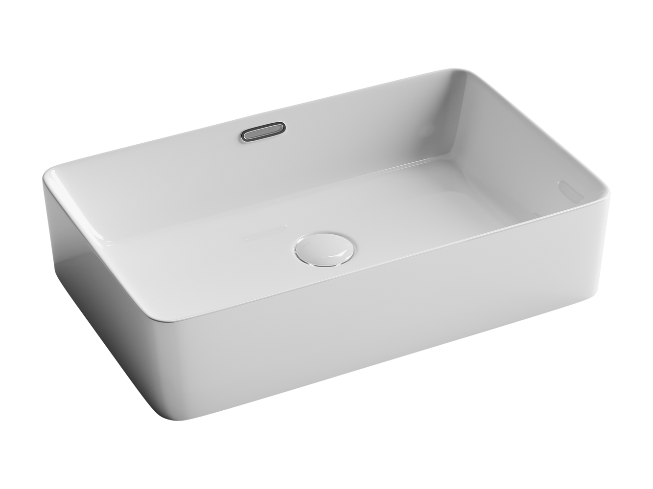 Накладные раковины CERAMICANOVA CN5025 Умывальник чаша накладная прямоугольная, слив-перелив Element 600*380*140мм
