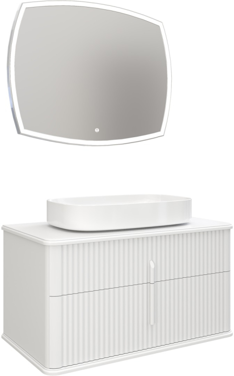 Мебель для ванной Stworki Молде 95 белая, с сифоном