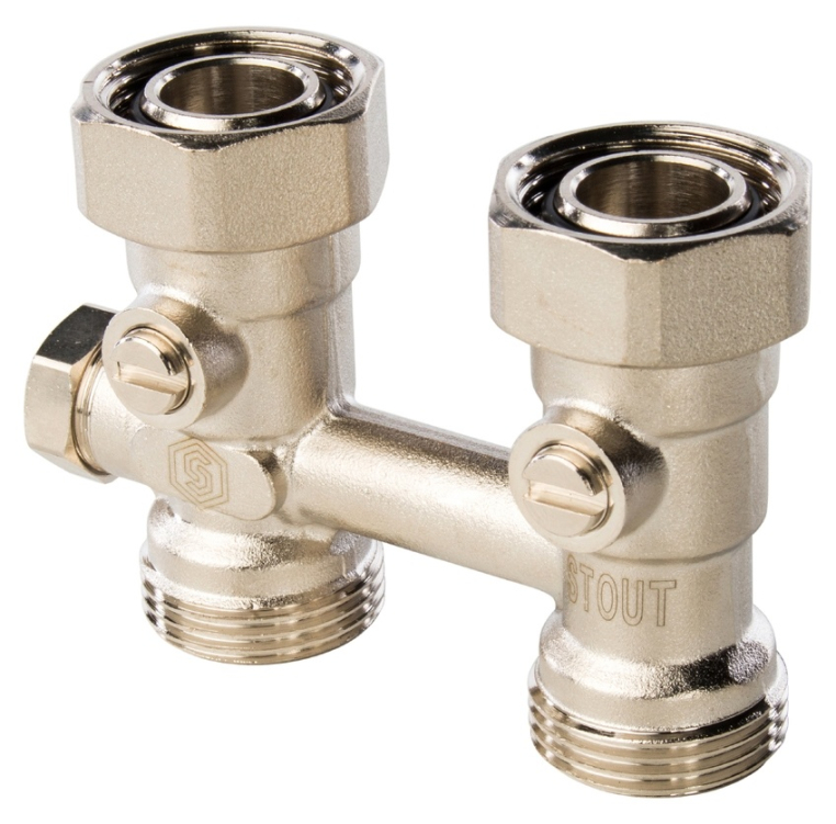 STOUT Узел нижнего подключения радиатора для однотрубной системы, прямой 3/4" (SVH 0001 000020)