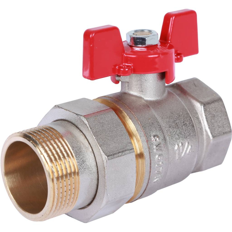 Шаровой кран ROMMER (RBV-0005-0510232) с американкой 1 1/4 ВН/НР, ручка бабочка