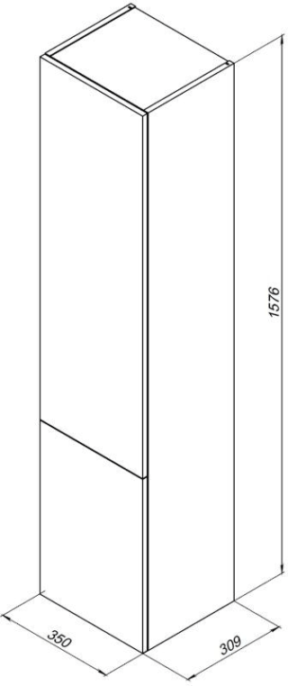 Шкаф-пенал для ванной Aquanet Алвита 35 серый антрацит 00240197