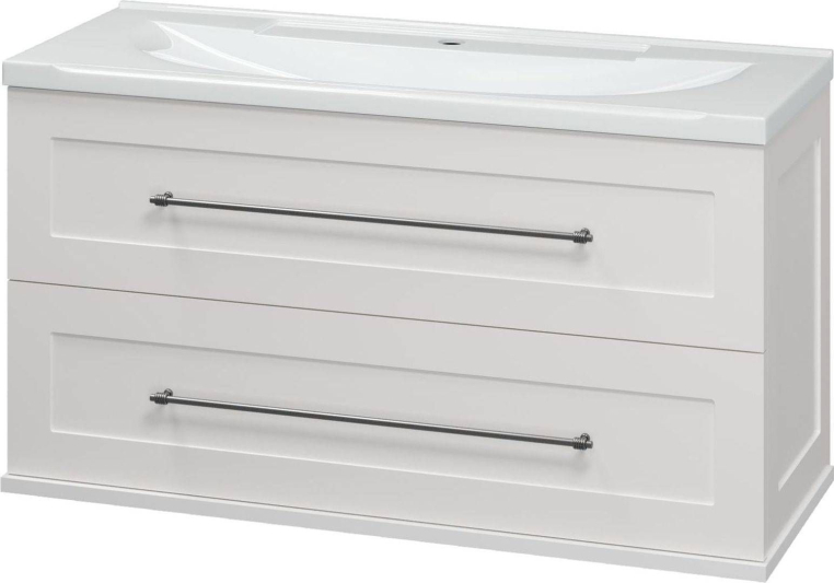 Тумба под раковину Misty Марта 100 с 2 ящ. подвесная белый