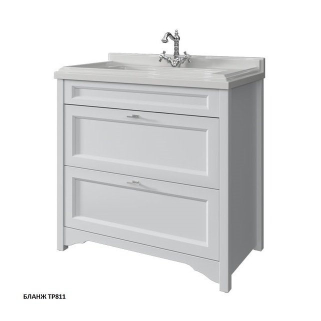 Тумба с раковиной Caprigo Preston 90 см бланж 33925UV-TP811+UV-90
