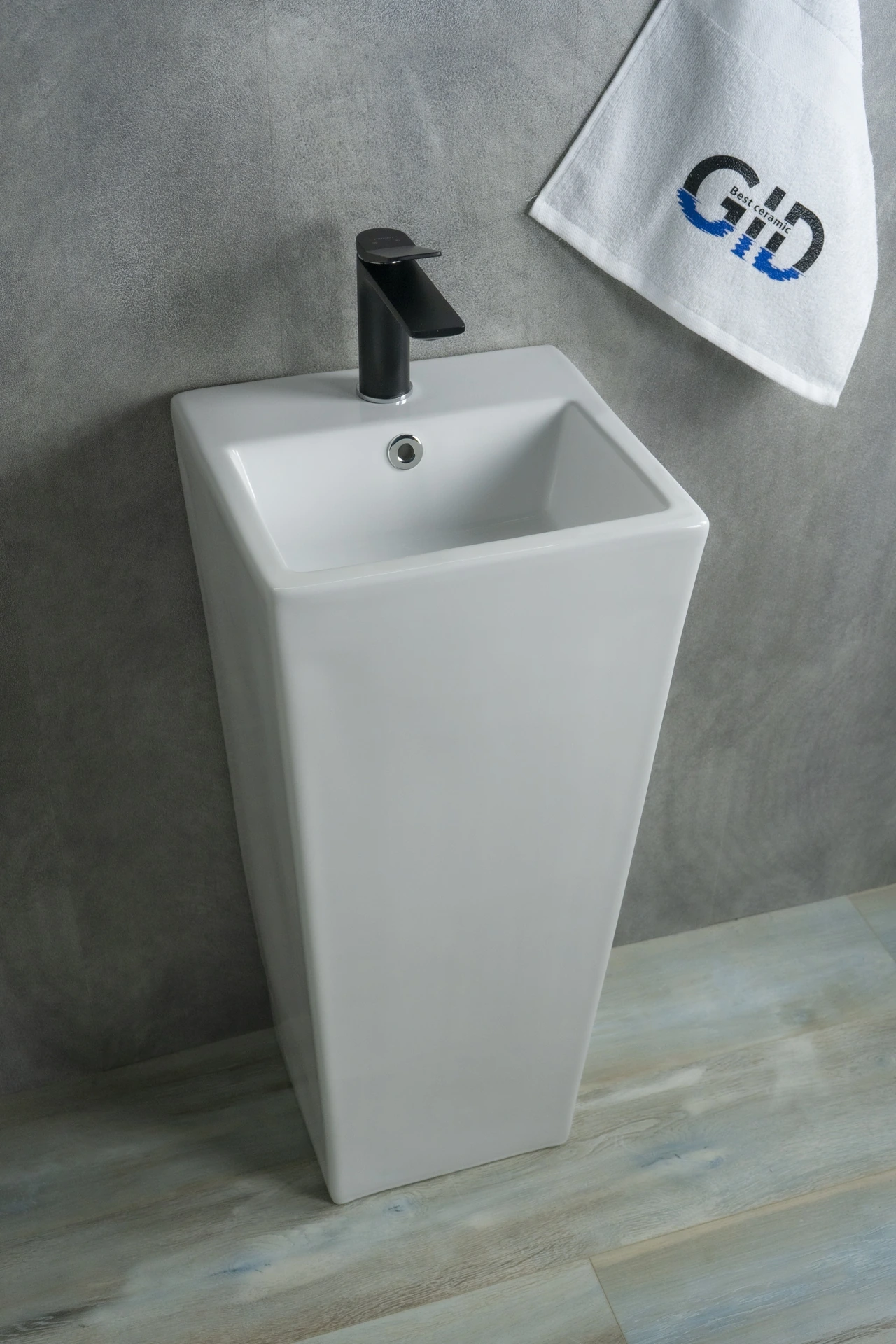 Раковина Gid Nb147 81104 накладная белая 34x33x85