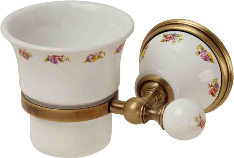 Стакан настенный Migliore Provance 17643 керамика с декором/бронза