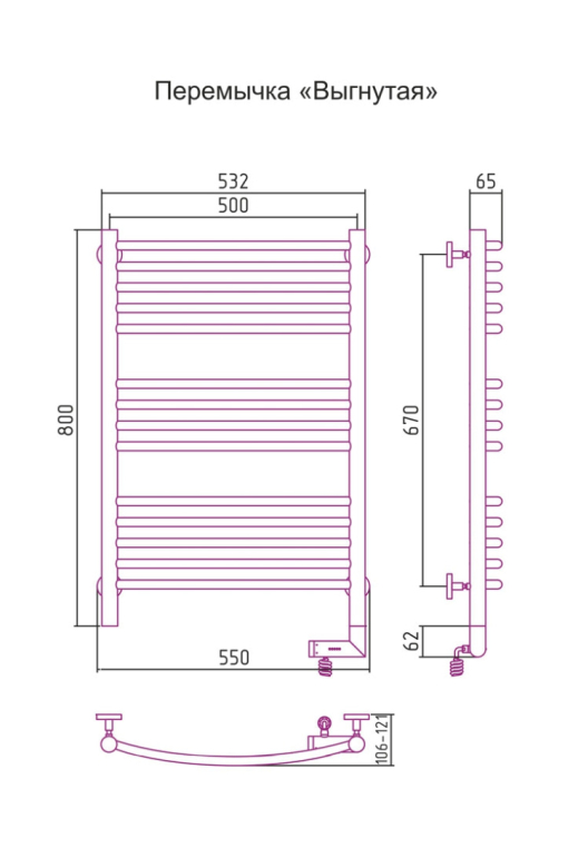 Электрический полотенцесушитель Сунержа Богема 2.0 800x500 ТЭН Пр. золото (03-5203-8050)