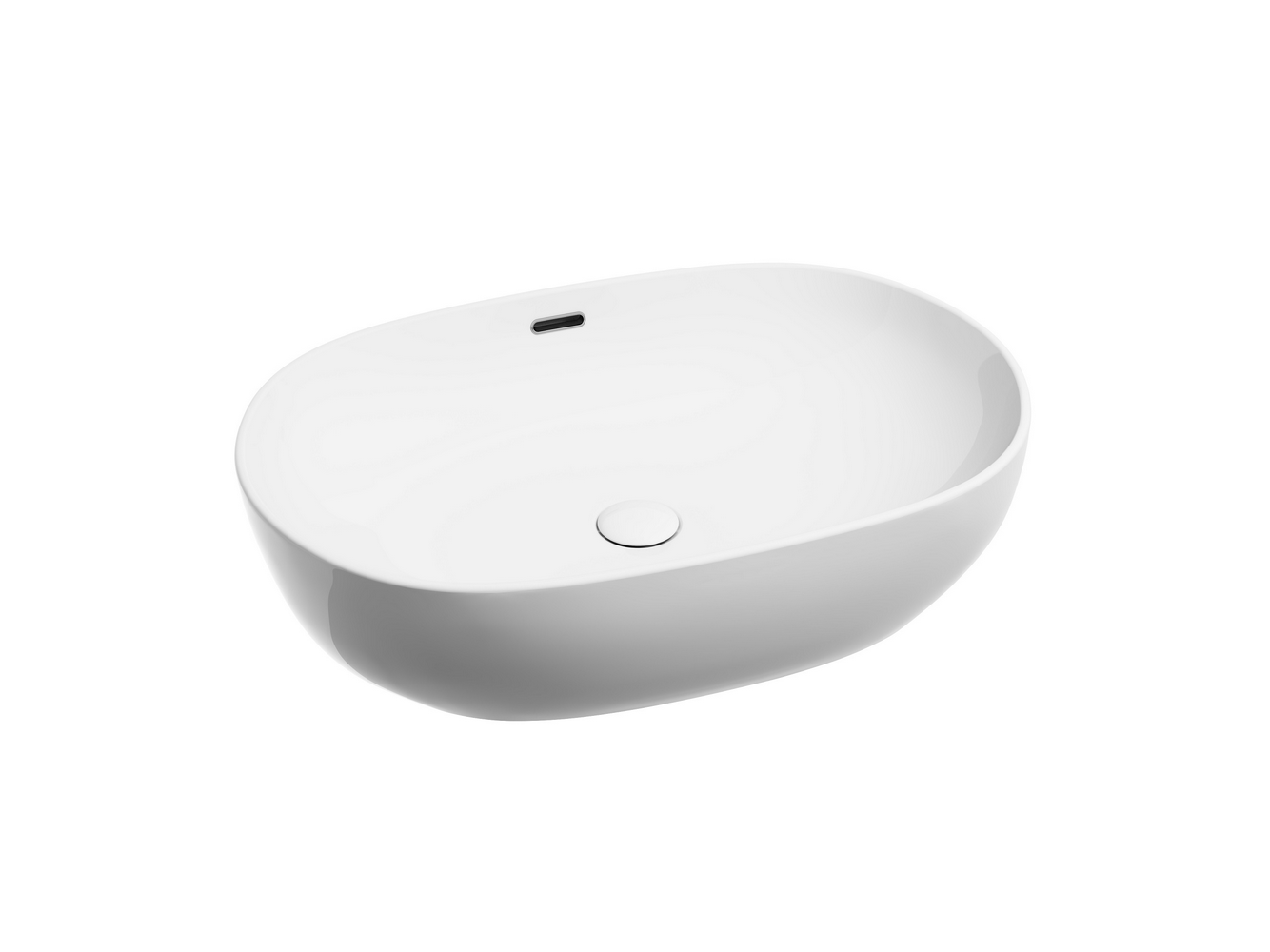 Умывальник чаша накладная овальная со сливом переливом Element 610x420x155мм