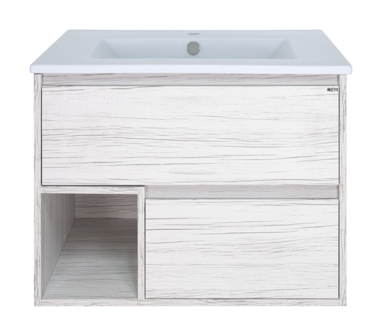 Тумба под раковину Misty Кама-75 П-Кам01075-31541Я с двумя ящиками и нишей