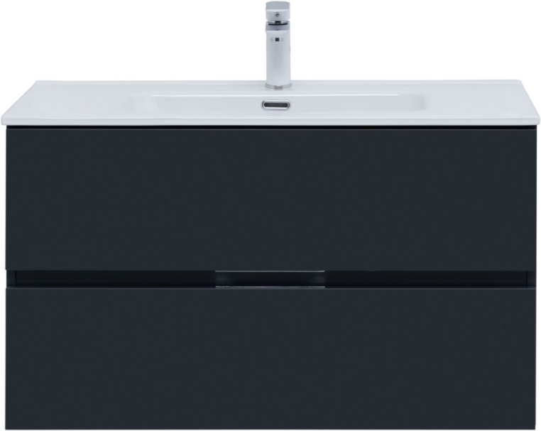 Тумба под раковину Aquanet Алвита New 90 2 ящика, антрацит 00303919