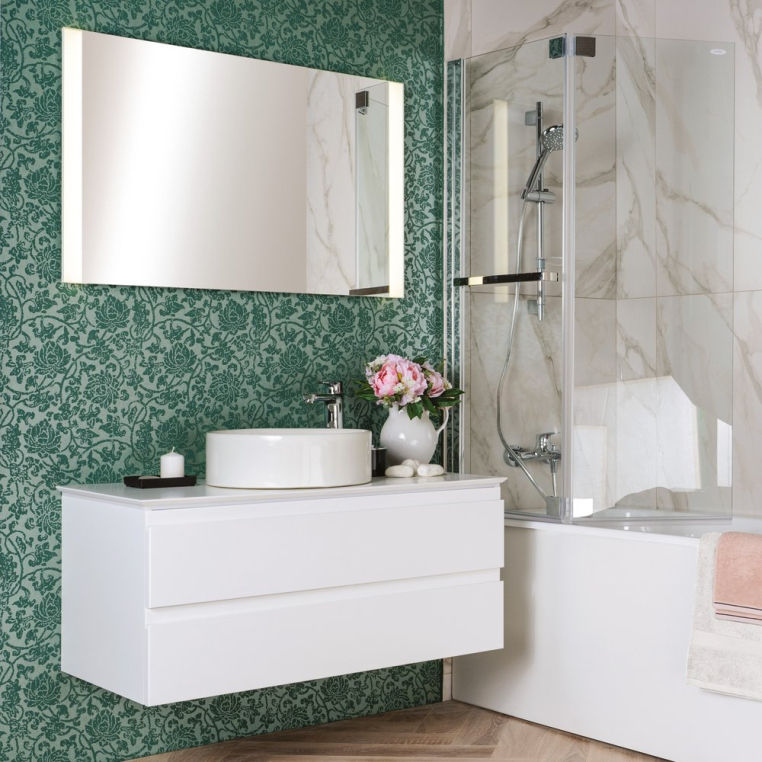 Комплект мебели Jacob Delafon Madeleine 100 белый блестящий с подсветкой (EB2084-J5+E14800-0)