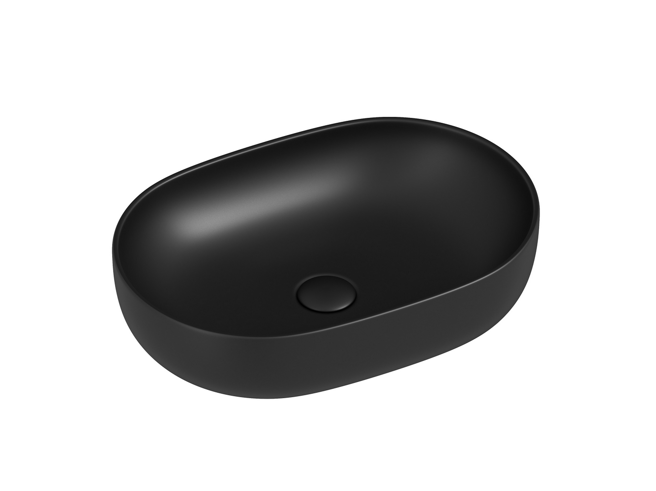 Накладные раковины CERAMICANOVA CN6047MB Умывальник чаша накладная овальная (цвет Чёрный Матовый) Element 600*415*135мм