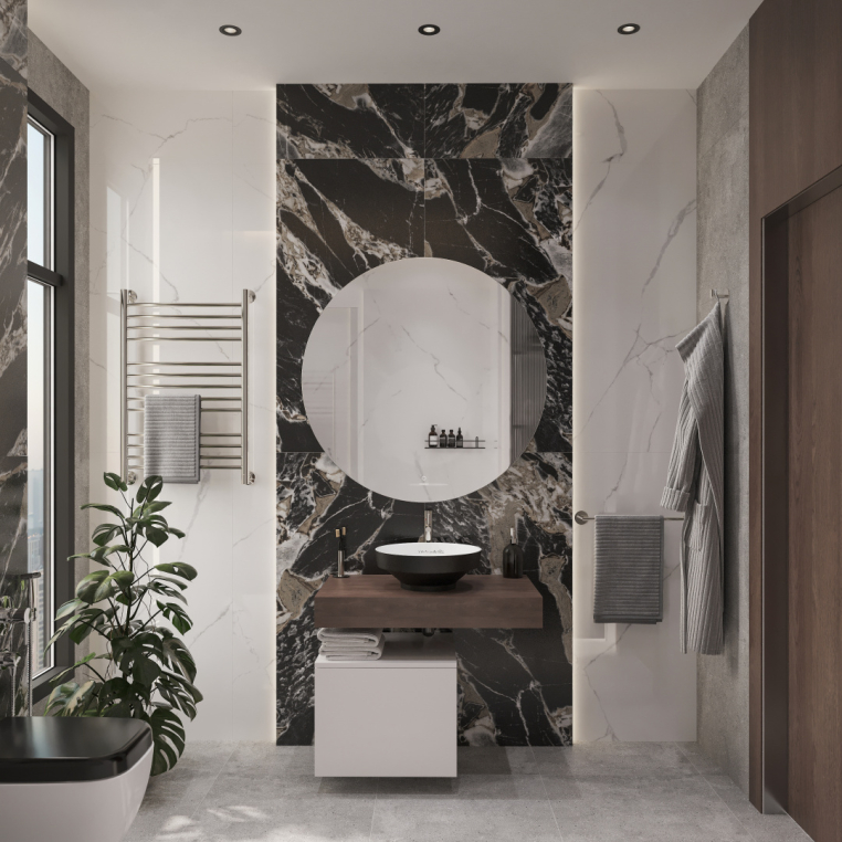 Мебель для ванной Stworki Ольборг 80 столешница дуб карпентер, без отверстий, с тумбой 50, с раковиной Vitra Water jewels